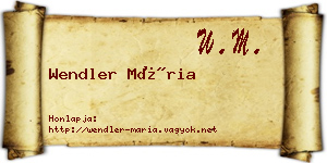 Wendler Mária névjegykártya