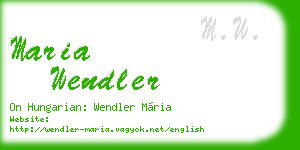 maria wendler business card