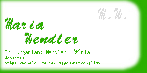 maria wendler business card